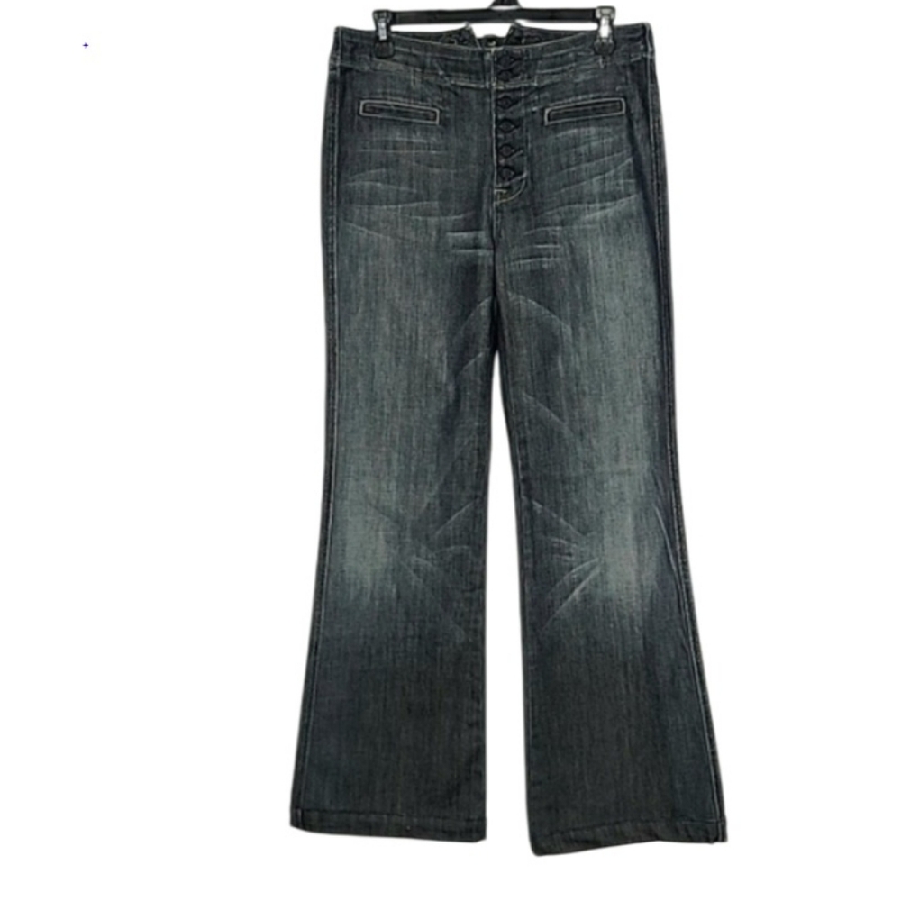 7 For all Mankind Womens Wide Leg button fly trouser fit High Rise Jeans Size 29